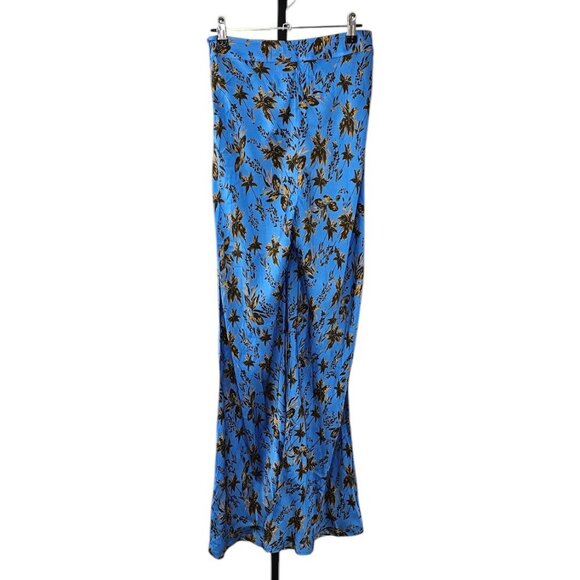 Anthropologie KIVARI Paola Textured Pants Size 6 Blue Wide Leg High Rise NWT - Picture 3 of 10